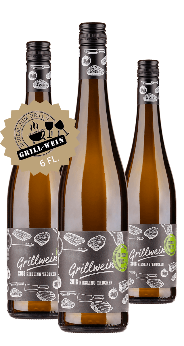 2018 Angebot: 6 Flaschen Grill Wein - Riesling trocken