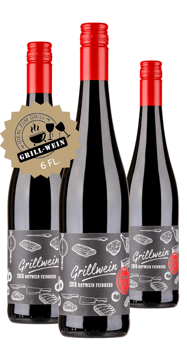 2018 Angebot: 6 Flaschen Grill Wein - Rotwein feinherb